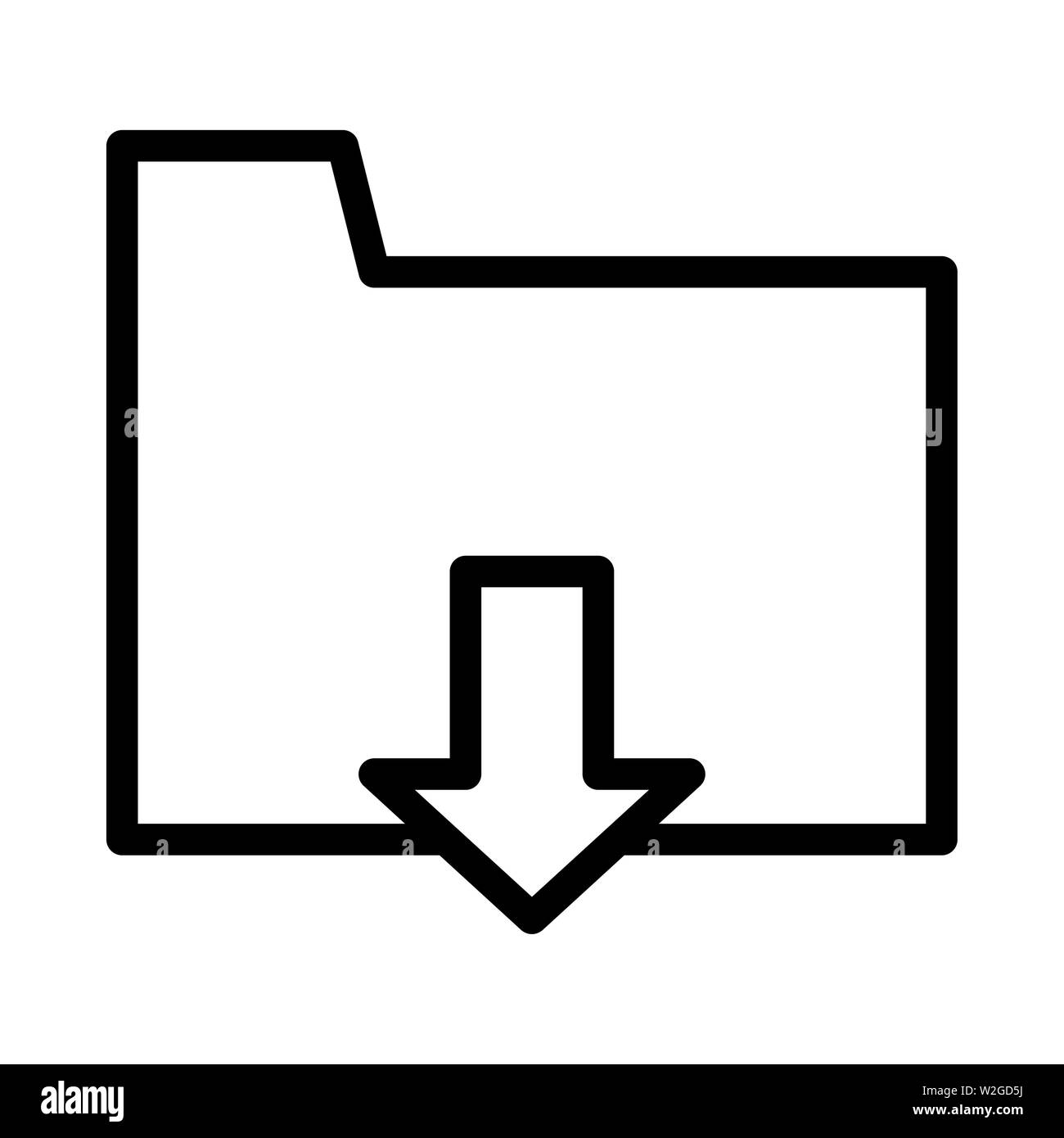 Download folder icon. flachbild Abbildung: Ordner download Vektor Icon für Web, Muster, Design, etc. Stockfoto