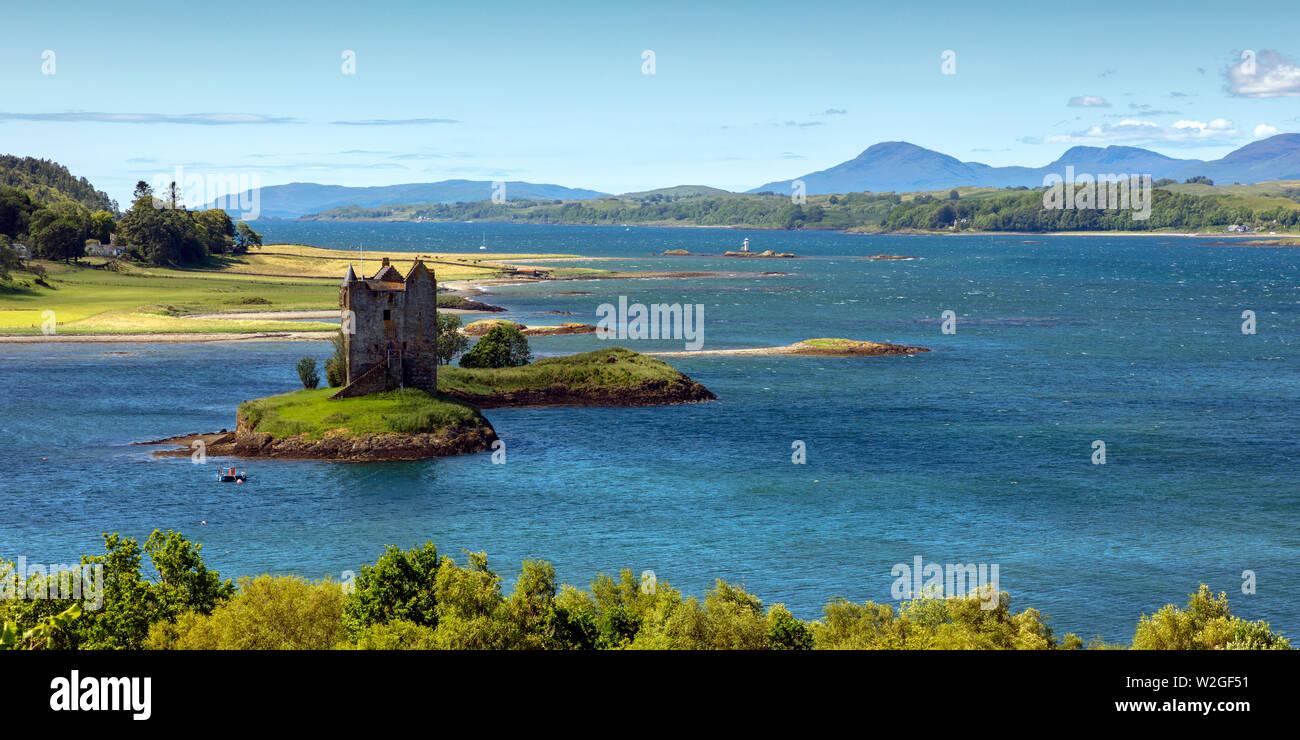 Castle Stalker, Loch Linnhe, Port Appin, Highlands, Argyll und Bute, Schottland Stockfoto