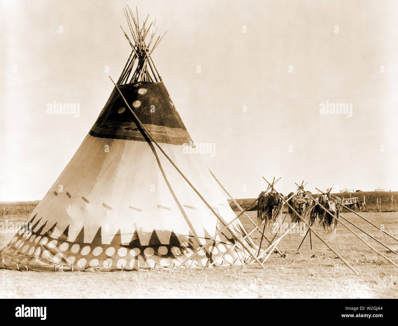 Edward S. Curits Indianer - Tipi auf den Ebenen von Alberta, Kanada. 1927 Stockfoto