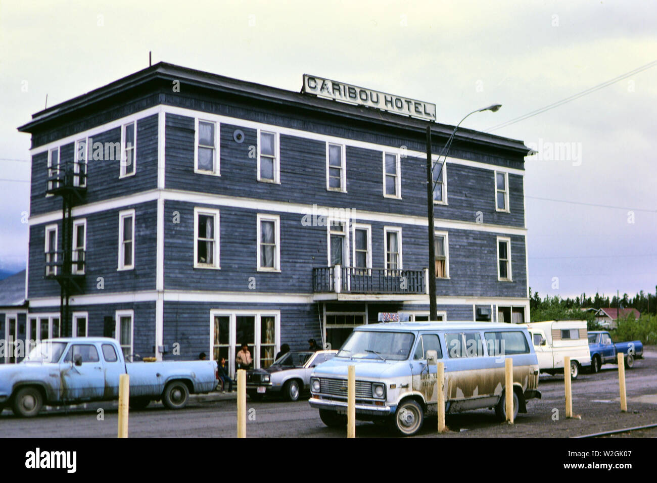 Caribou Hotel, Carcross, ursprünglich als Caribou Crossing bekannt, ist ein Ortsteil der Gemeinde in Yukon, Kanada Ca. 1983 Stockfoto