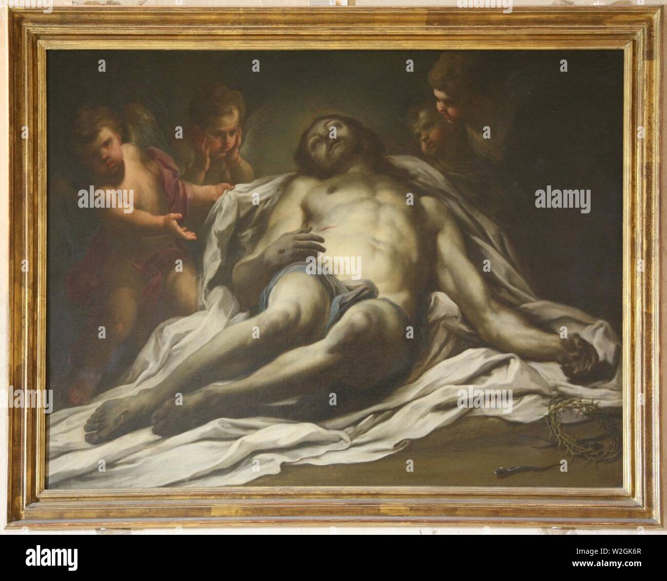 Christus mort Sebastiano Conca. Stockfoto