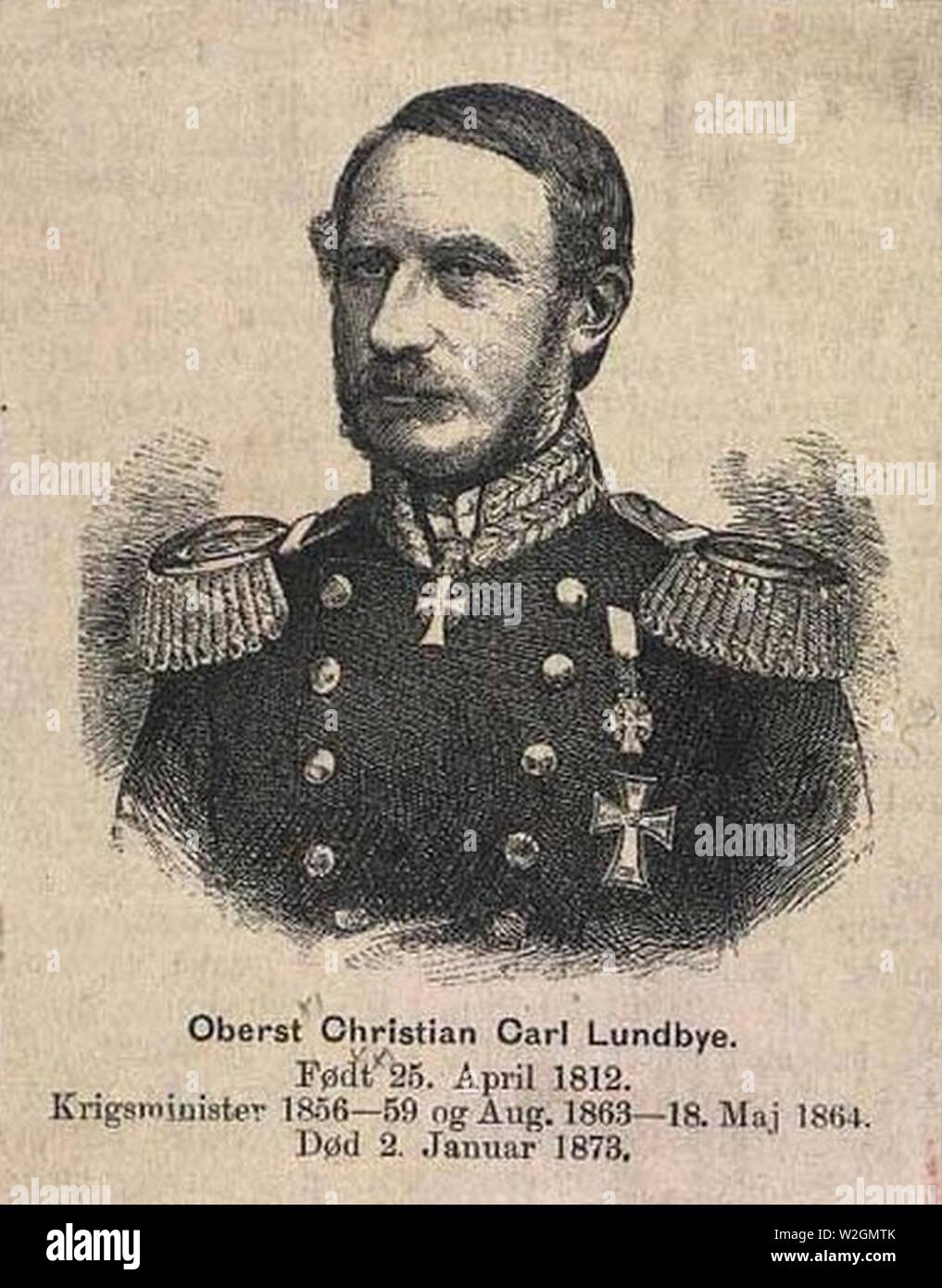 Christian Carl Lundbye 1812-1873. Stockfoto