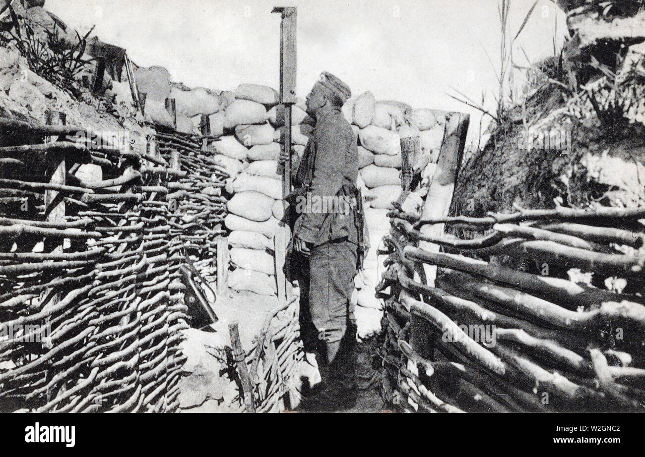 Ein periskop in den Schützengräben, der Ca. 1917-1918 Stockfoto