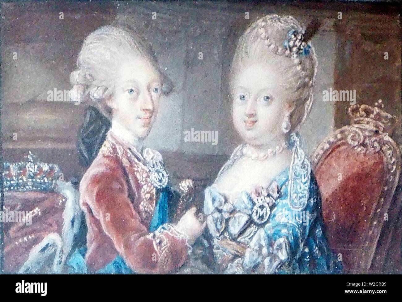 Christian VII. u. Caroline Mathilde - Stockfoto