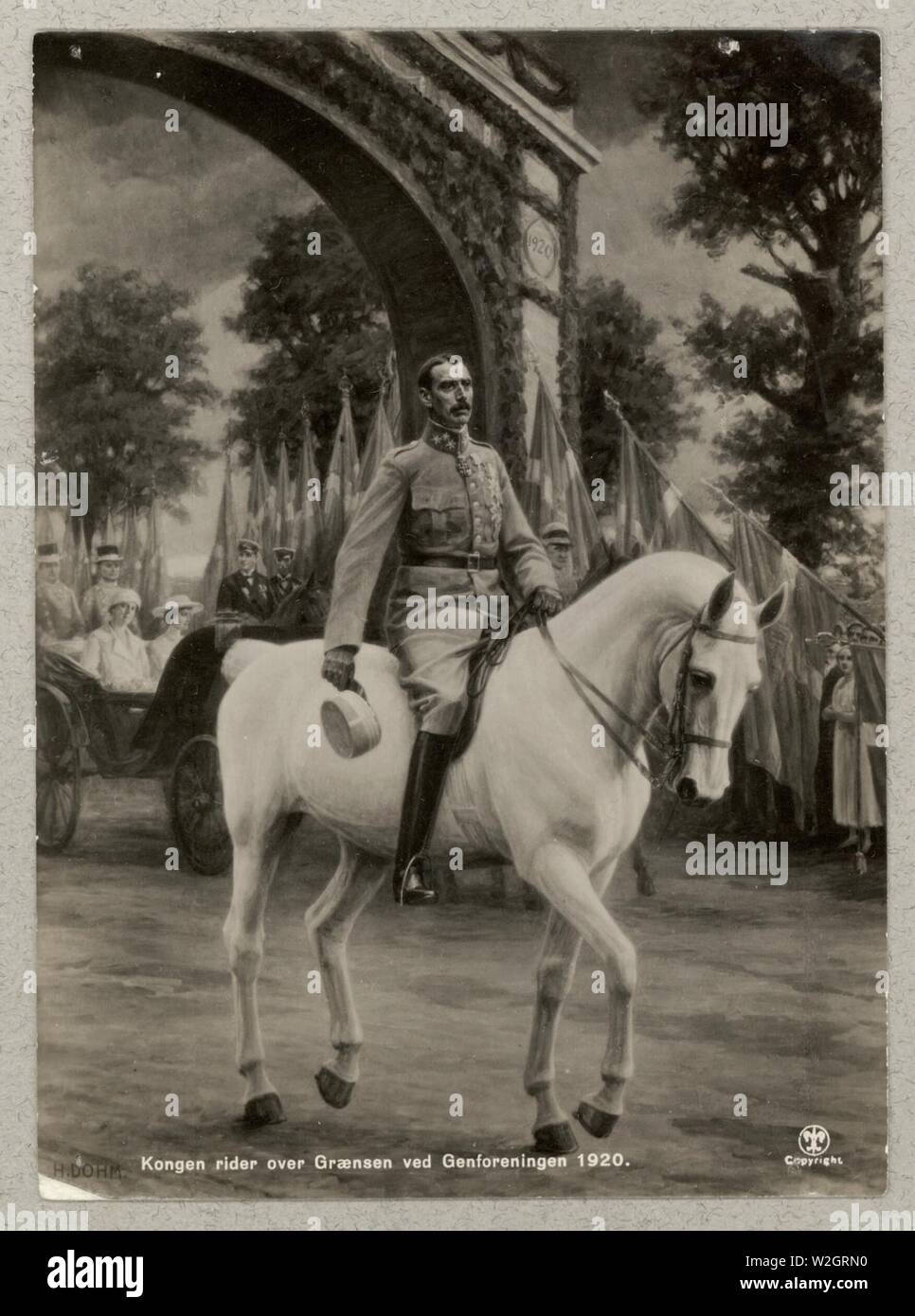 Christian X Rider über Graensen 1920 efter Genforeningen af Heinrich Dohm. Stockfoto