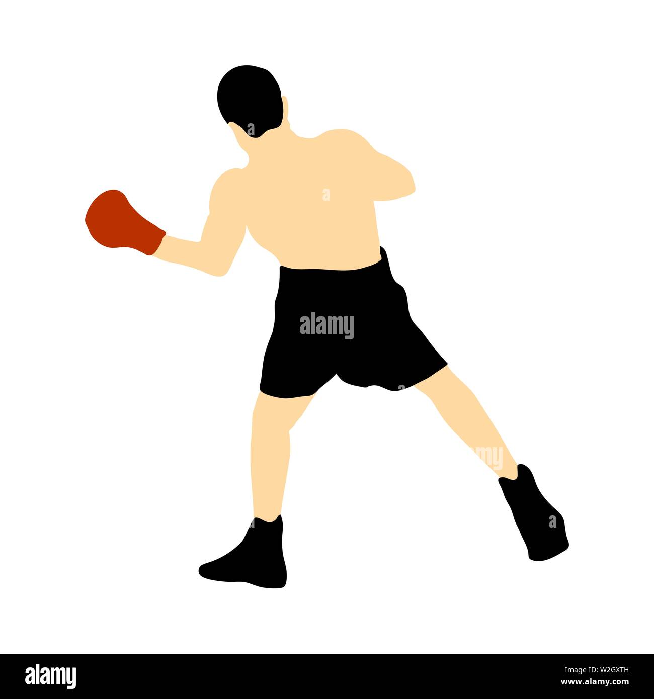 Boxing Silhouette. Voll editierbare EPS 10 Vector Illustration. Stock Vektor