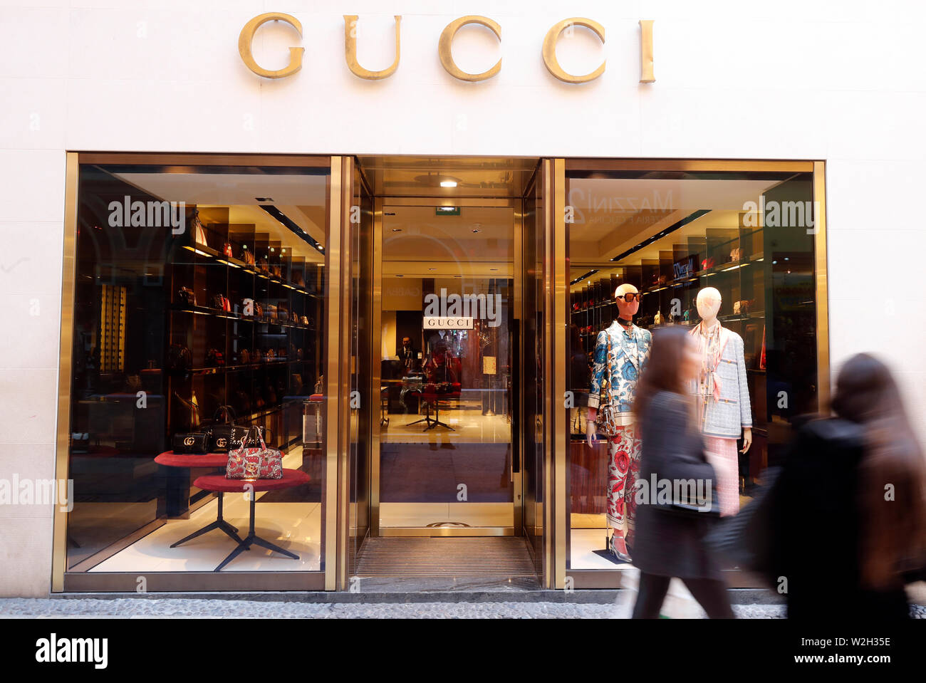 Gucci Boutique Fenster anzuzeigen. Verona. Italien. Stockfoto