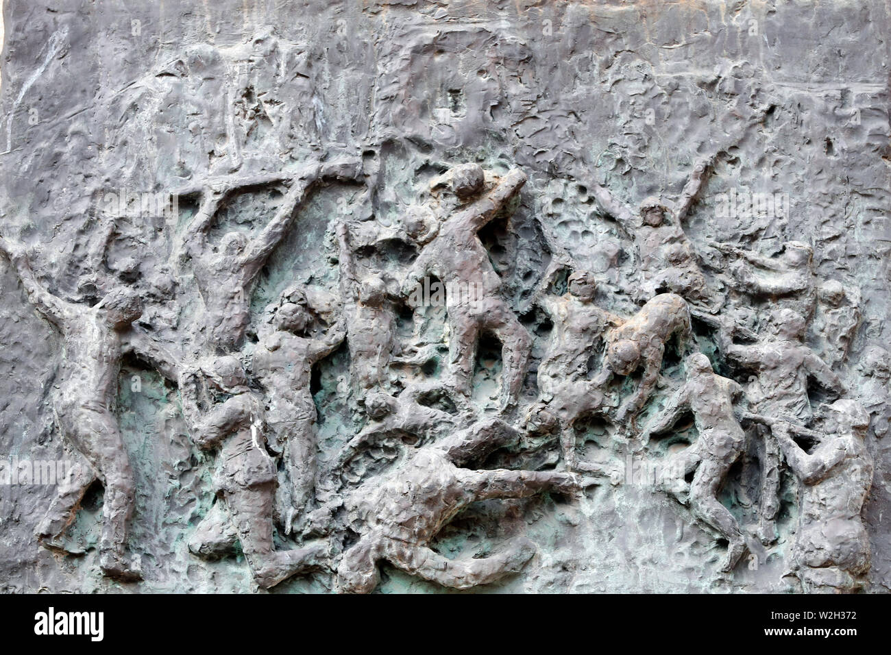 Das Holocaust-mahnmal wand Campo De Gheto Novo im Jüdischen Ghetto Cannaregio. Italien. Stockfoto