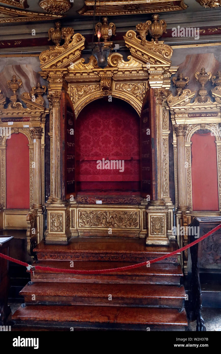 Das Jüdische Museum von Venedig. 1528 Der große deutsche Schola, der Aschkenasischen Ritus, ist die erste Synagoge des Ghettos errichtet. Italien. Stockfoto