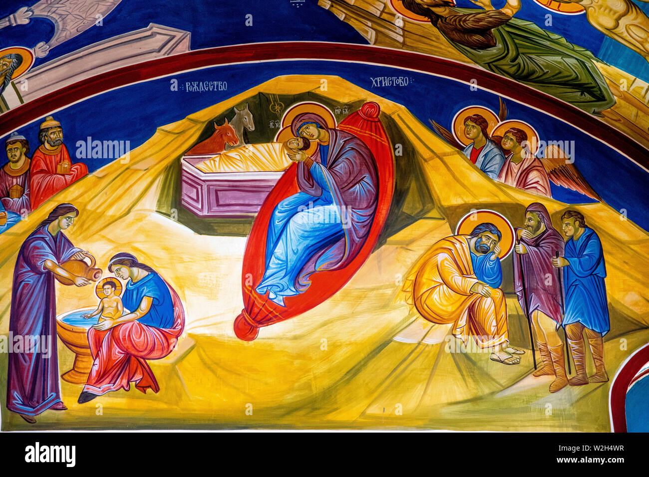 Naum Klosteranlage, Sveti Naum, der Republik Mazedonien. Hl. Paraskewa Kirche fresco. Stockfoto