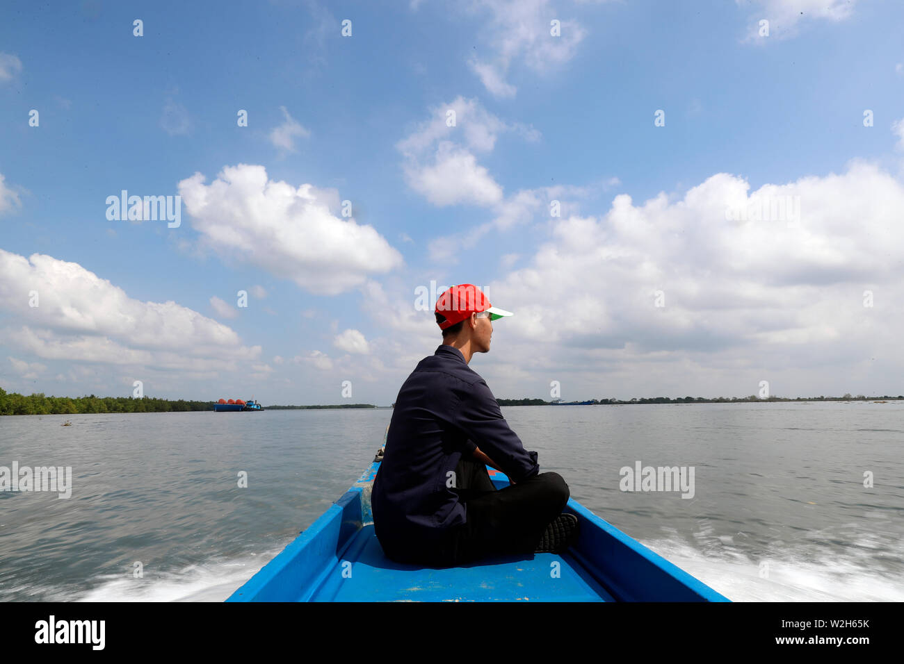 Boot auf dem Mekong Fluss. Ha Tien. Vietnam. Stockfoto
