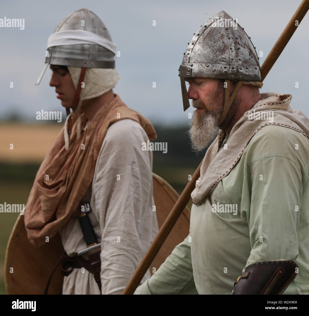Die Wikinger - Zwei viking Warriors Stockfoto