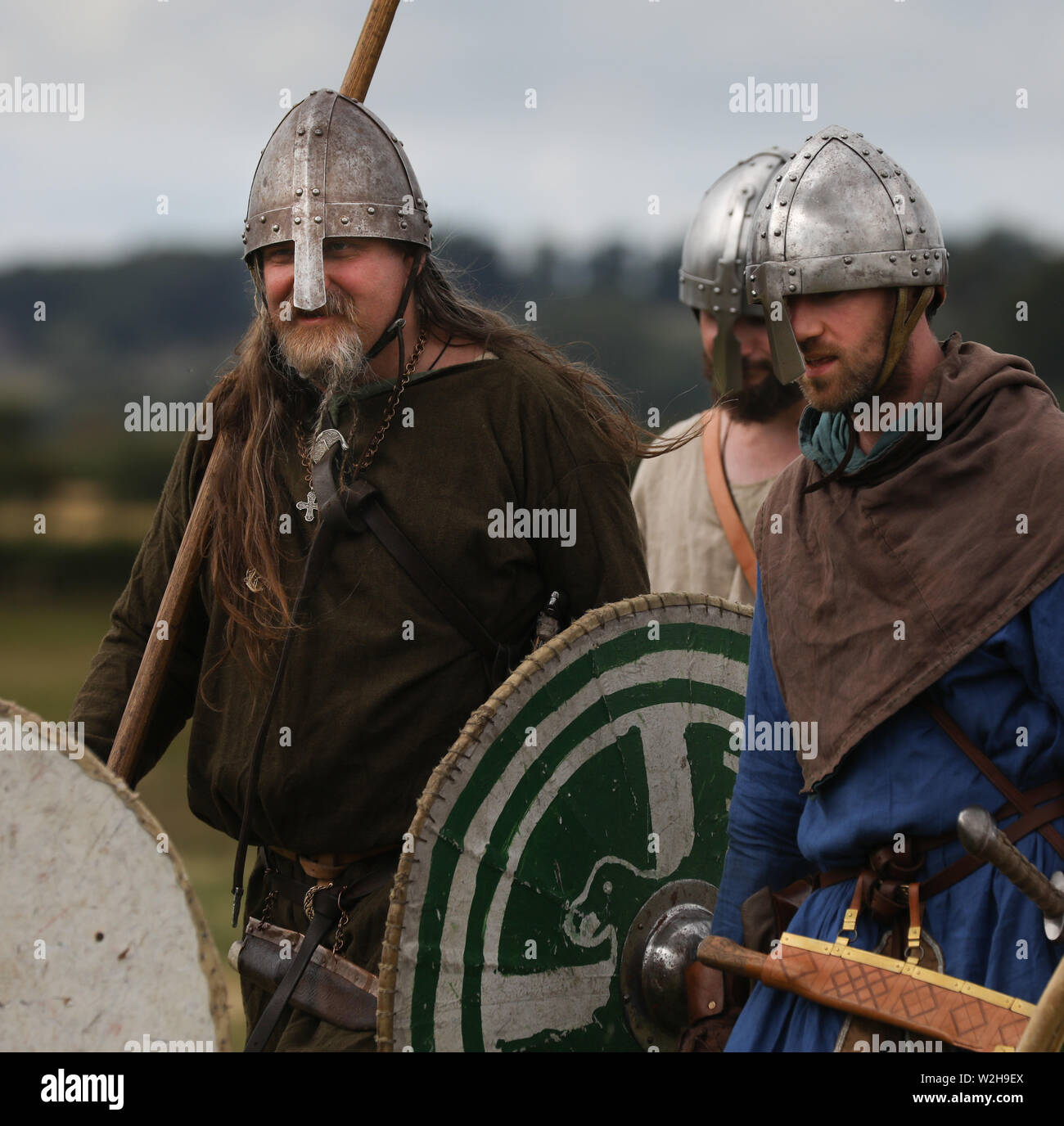 Die Wikinger - drei Nordischen Krieger Stockfoto
