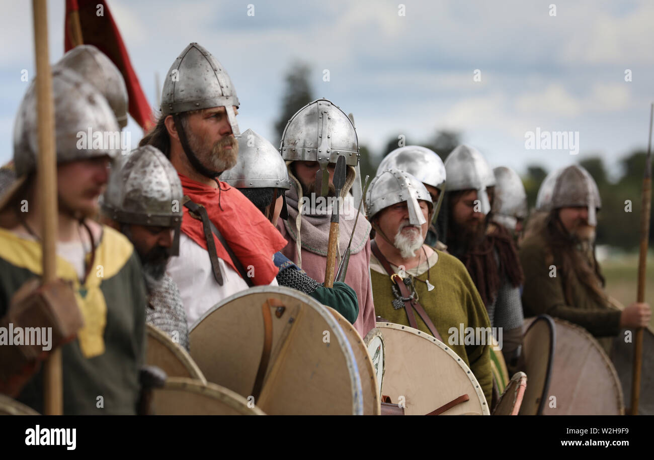 Die Vikings-nordischen Krieger Stockfoto