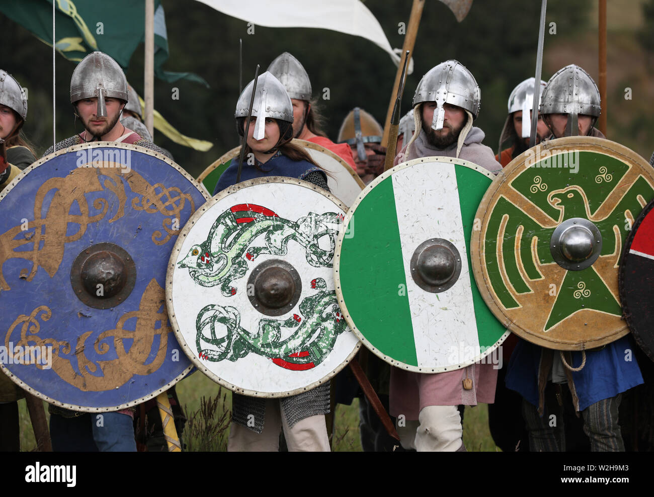Wikinger, die gefürchteten Nordmänner Krieger aus Skandinavien Stockfoto