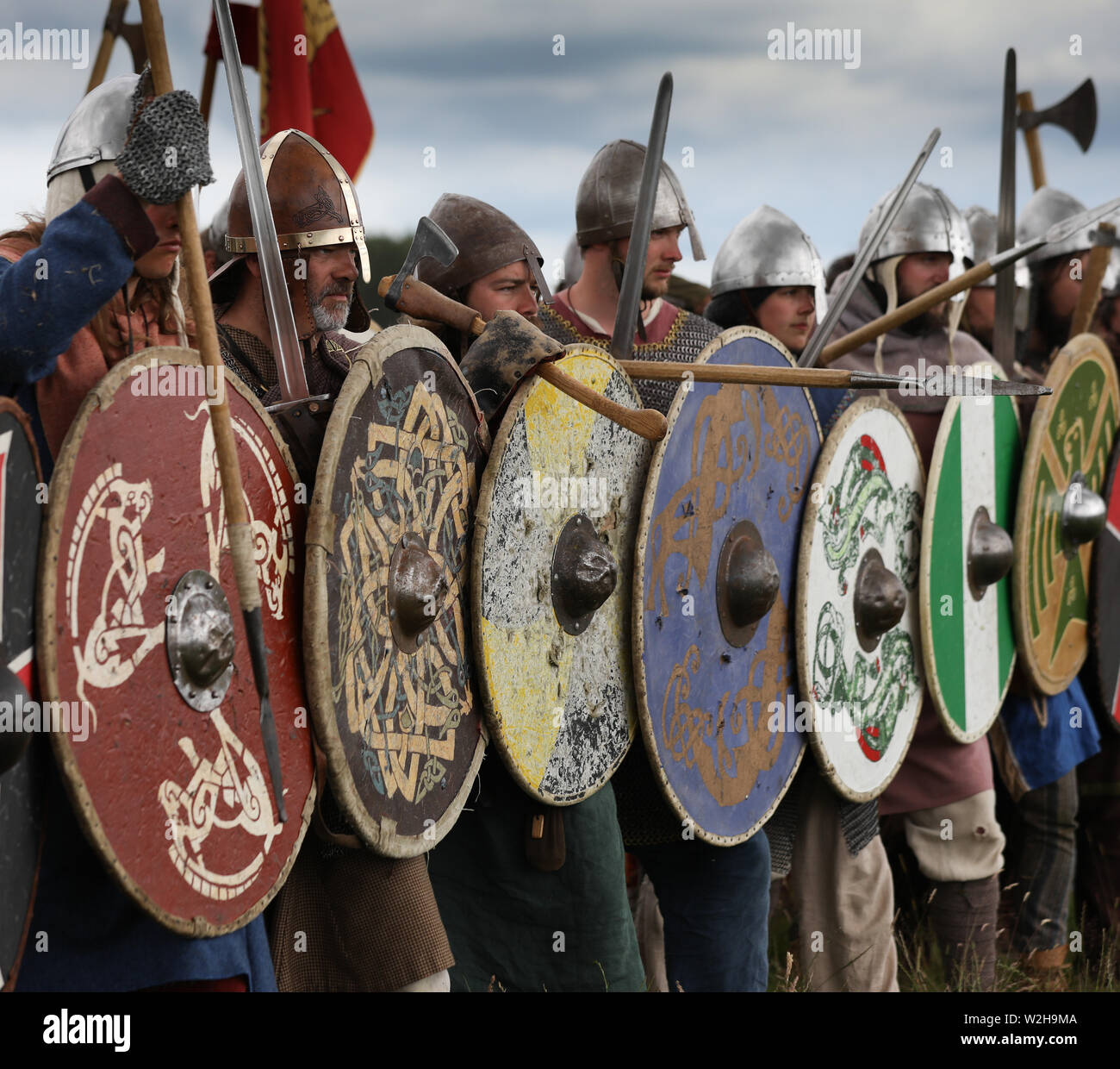 Wikinger, die gefürchteten Nordmänner Krieger aus Skandinavien Stockfoto