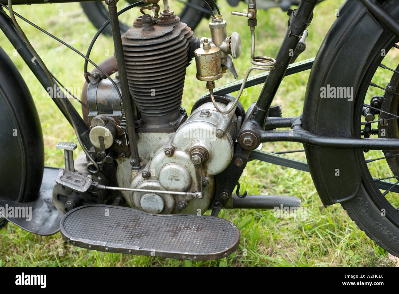 Historische Bianchi C75 Motorrad, datiert 1926, 500cc. Stockfoto