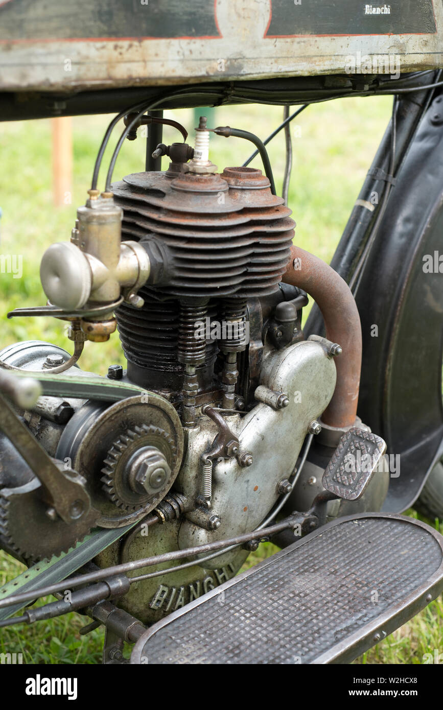 Historische Bianchi C75 Motorrad, datiert 1926, 500cc. Stockfoto