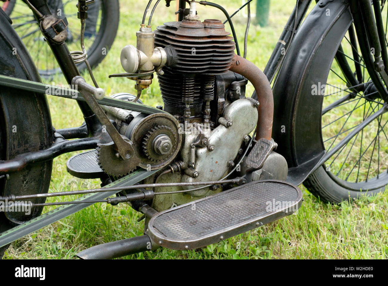 Historische Bianchi C75 Motorrad, 1926, 500cc. Stockfoto
