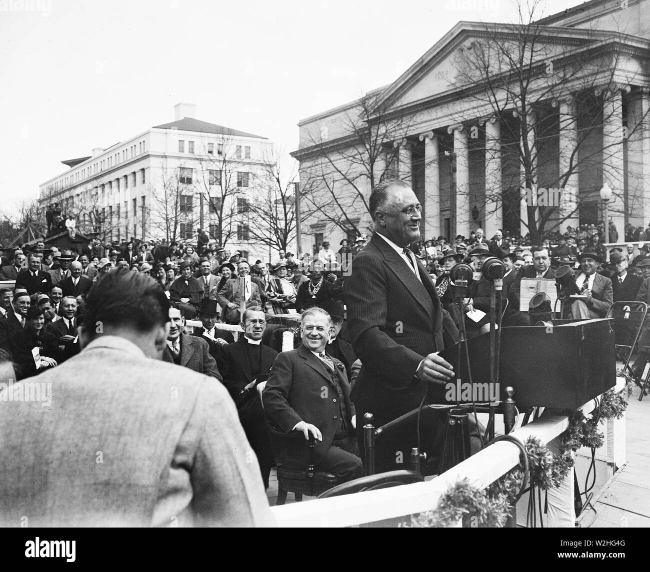 Franklin D. Roosevelt am Podium. Washington, D.C., Ca. April 1936 Stockfoto
