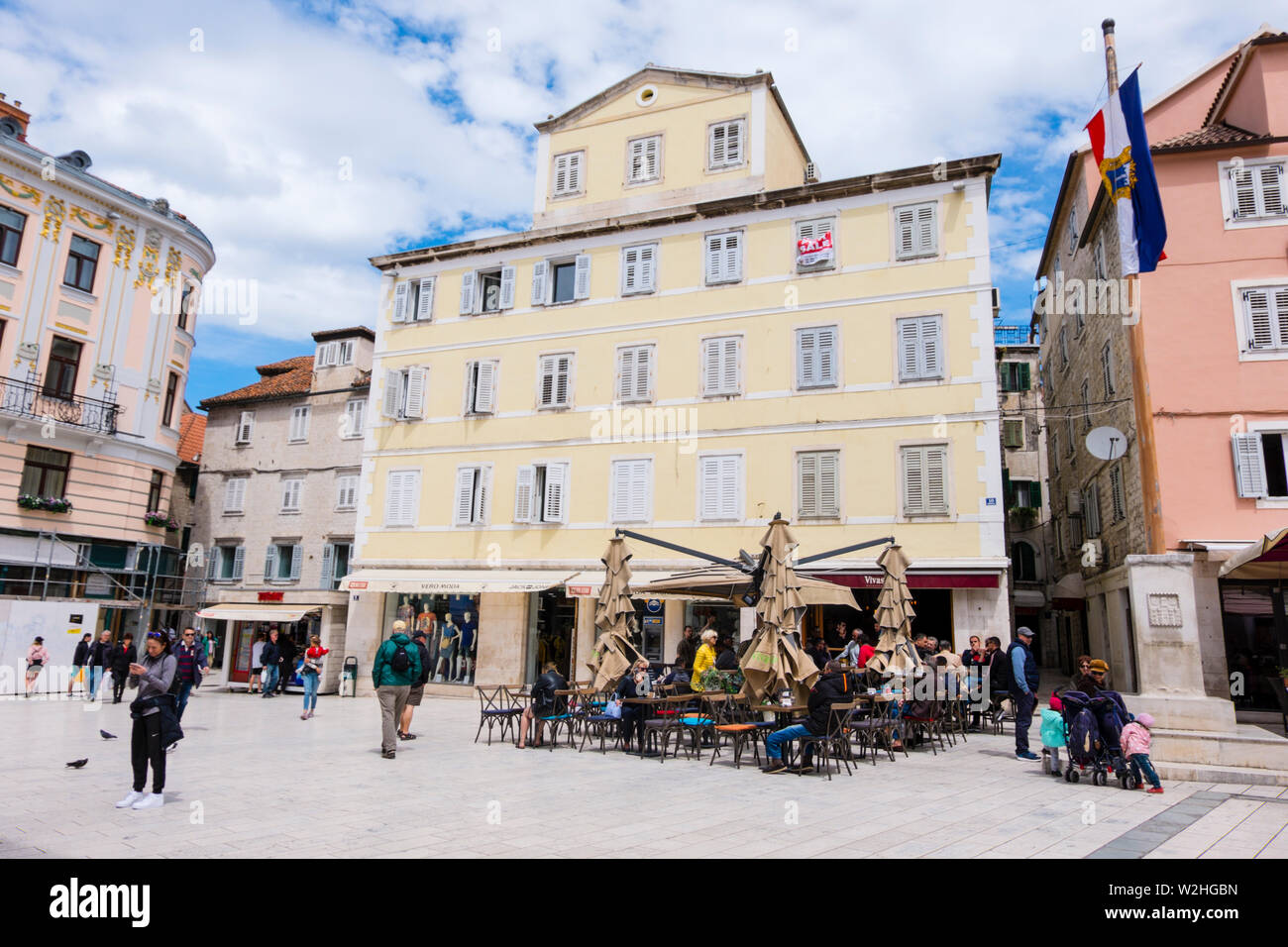 Narodni Trg, Altstadt, Split, Dalmatien, Kroatien Stockfoto