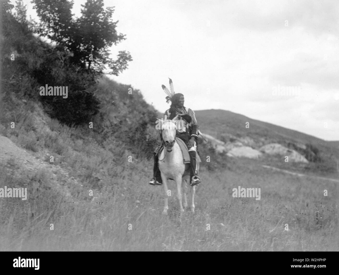 Edward S. Curtis Native American Indians - Sioux Indianische reiten kann. 1907 Stockfoto