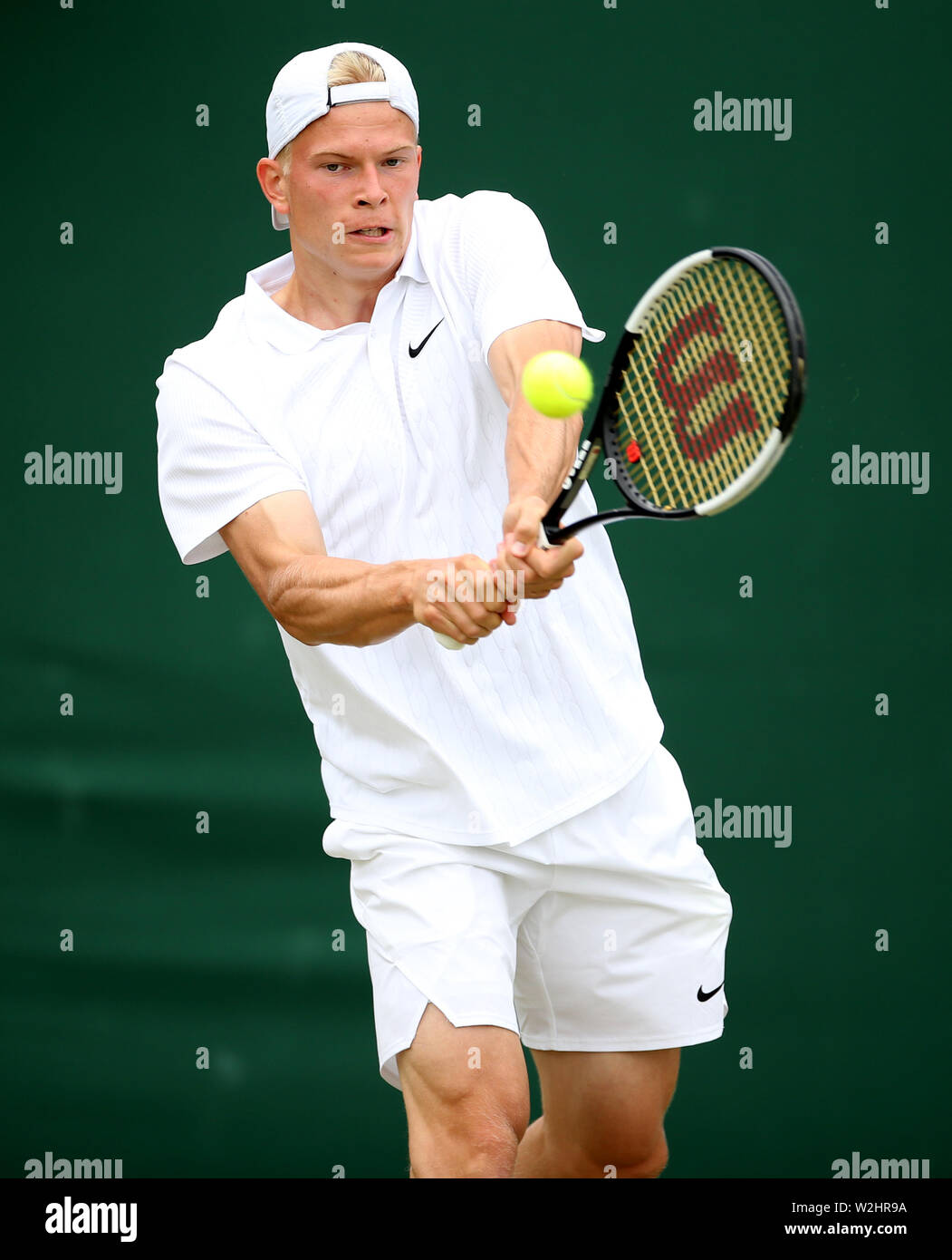 Anton Matusevich während des Jungen singles auf Tag acht der Wimbledon Championships in der All England Lawn Tennis und Croquet Club, Wimbledon. Stockfoto