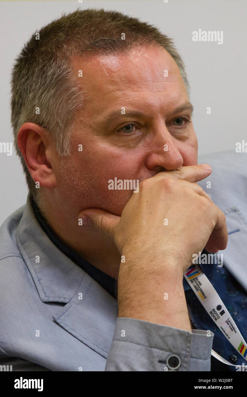 Bulgarische Schriftsteller Georgi Gospodinov ist Gast der Turiner Buchmesse 2019 Stockfoto