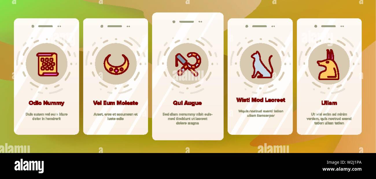 Pharao, Ägypten König Vektor Onboarding Stock Vektor