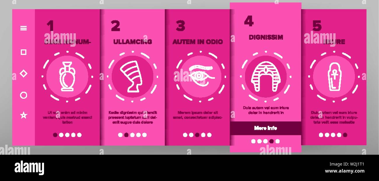 Pharao, Ägypten König Vektor Onboarding Stock Vektor