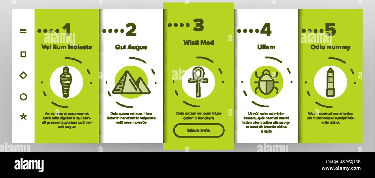 Pharao, Ägypten König Vektor Onboarding Stock Vektor