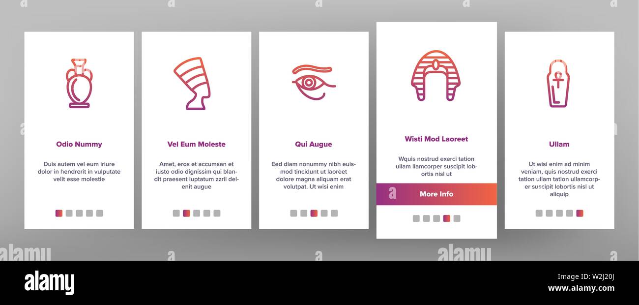 Pharao, Ägypten König Vektor Onboarding Stock Vektor