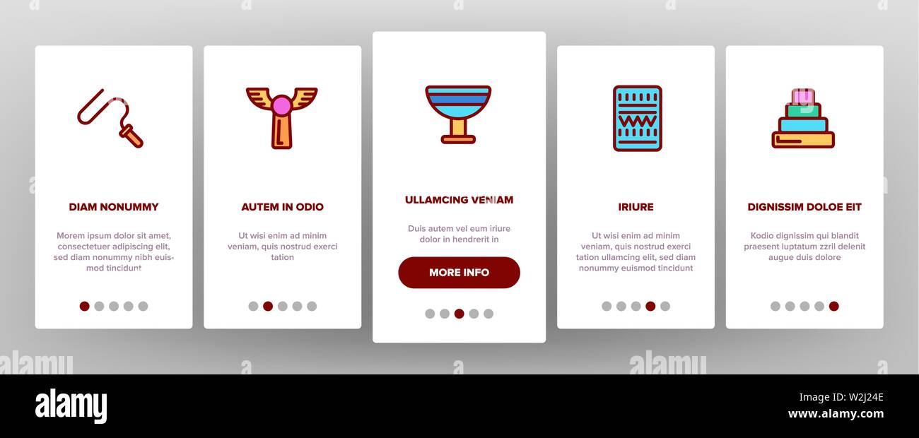 Pharao, Ägypten König Vektor Onboarding Stock Vektor