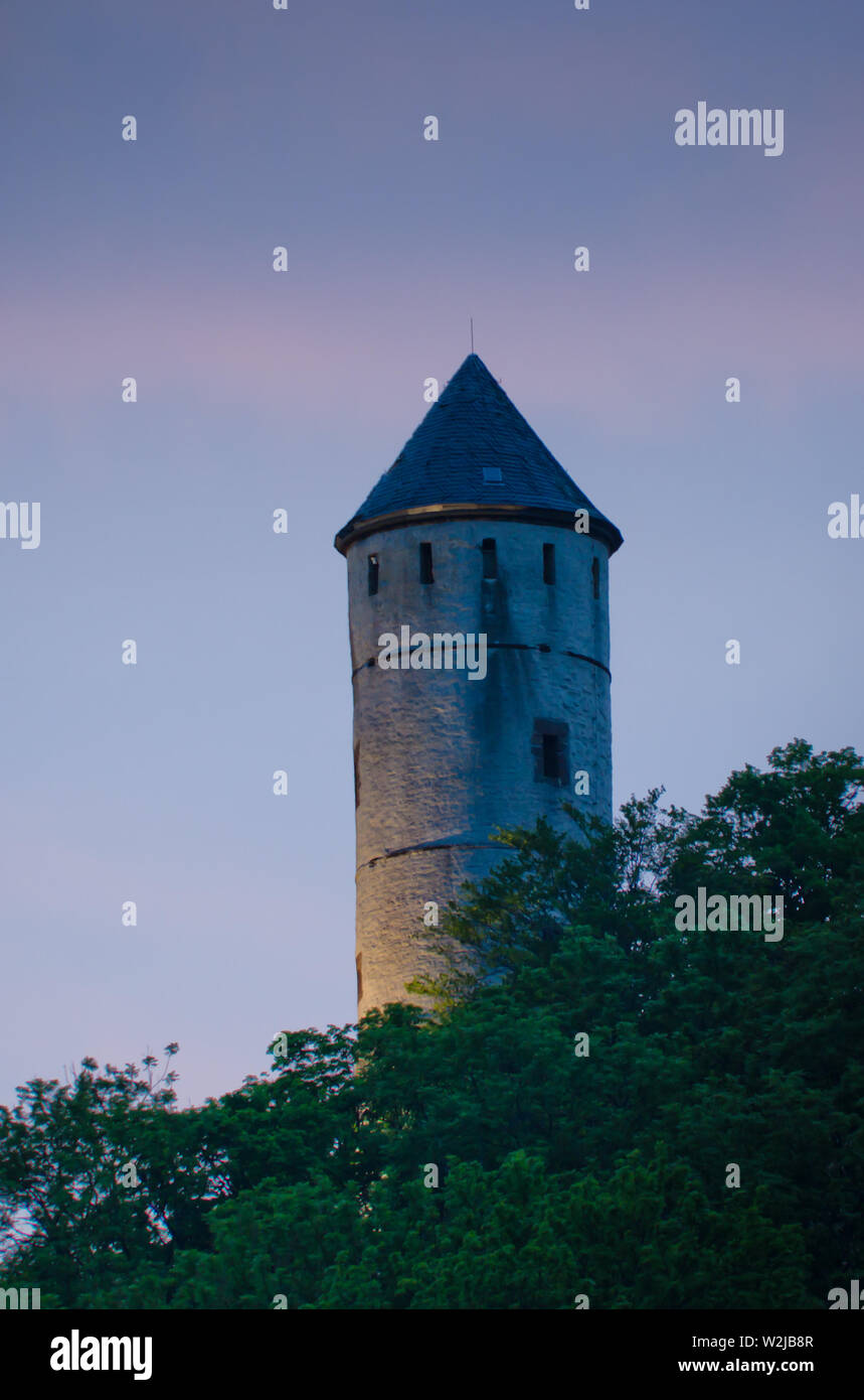 Alten Turm in den Pastell Abendlicht Stockfoto
