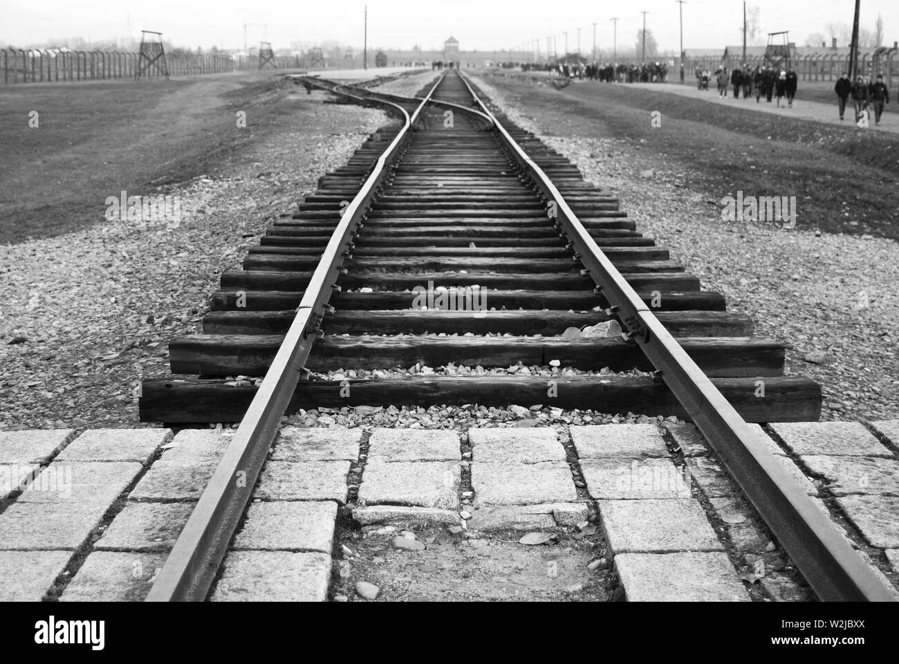 Zug nach Auschwitz Stockfoto
