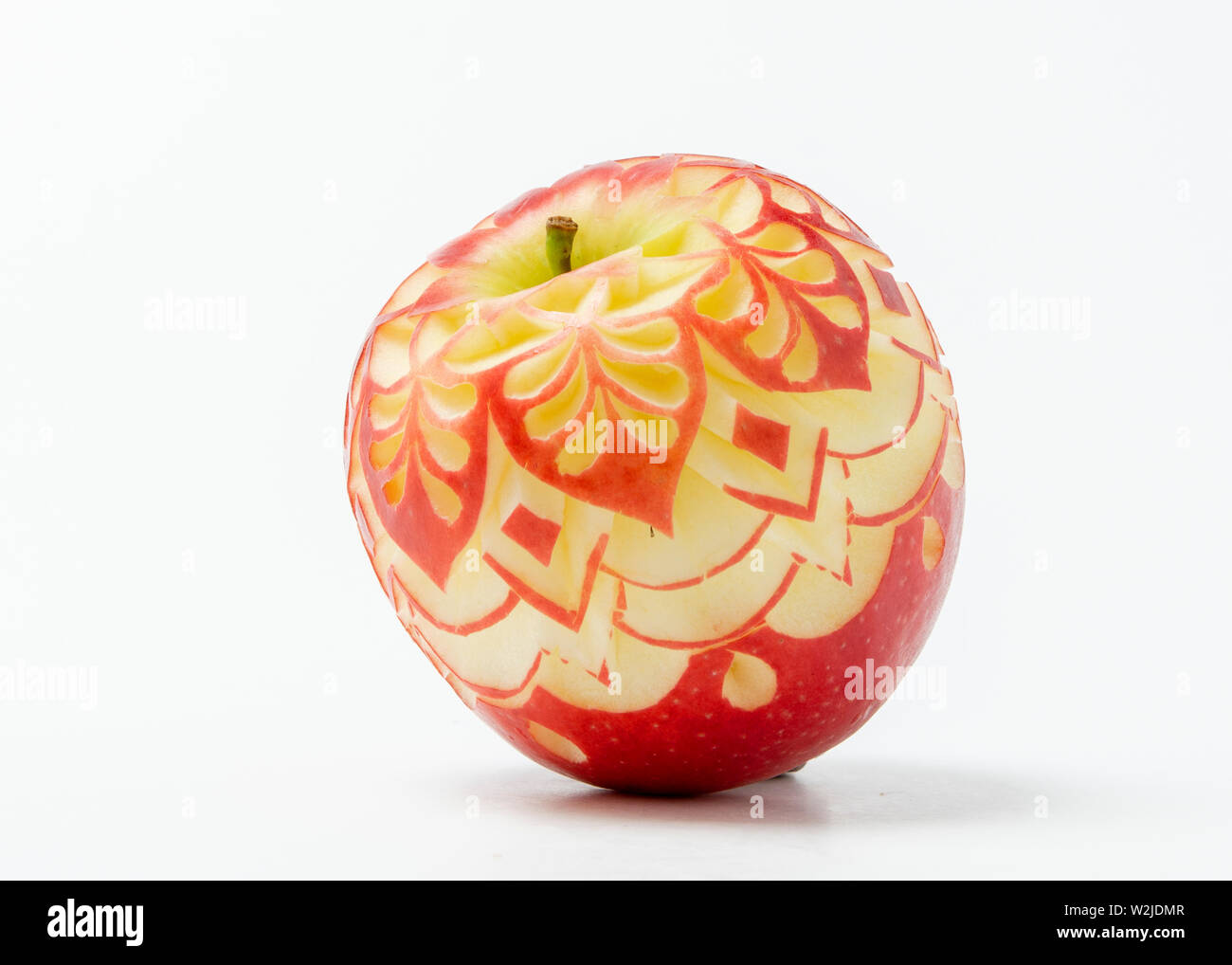 Hand geschnitzten Äpfel, die durch das preisgekrönte Foodstyling artist angkana Neumayer von Österreich Stockfoto