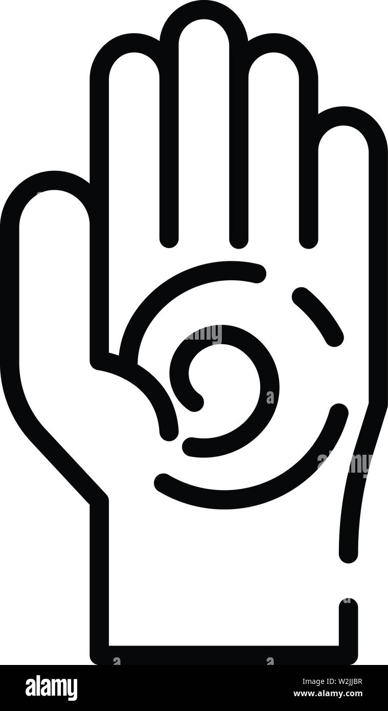 Hand Energie Symbol, outline Style Stock Vektor