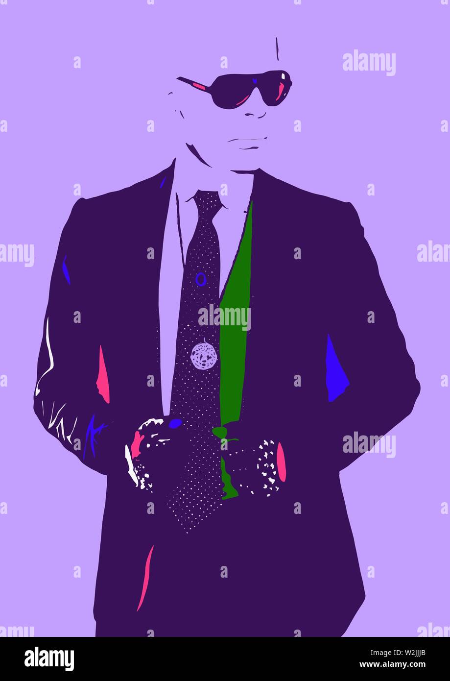 Karl Lagerfeld Kunst Stock Vektor