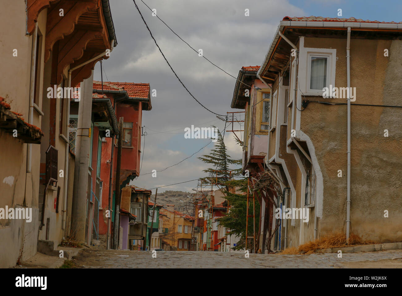 Eskisehir/TÜRKEI - Februar 16.2014 Sivrihisar ist eine große Stadt mit engen Gassen und alten türkischen Häusern. Stockfoto