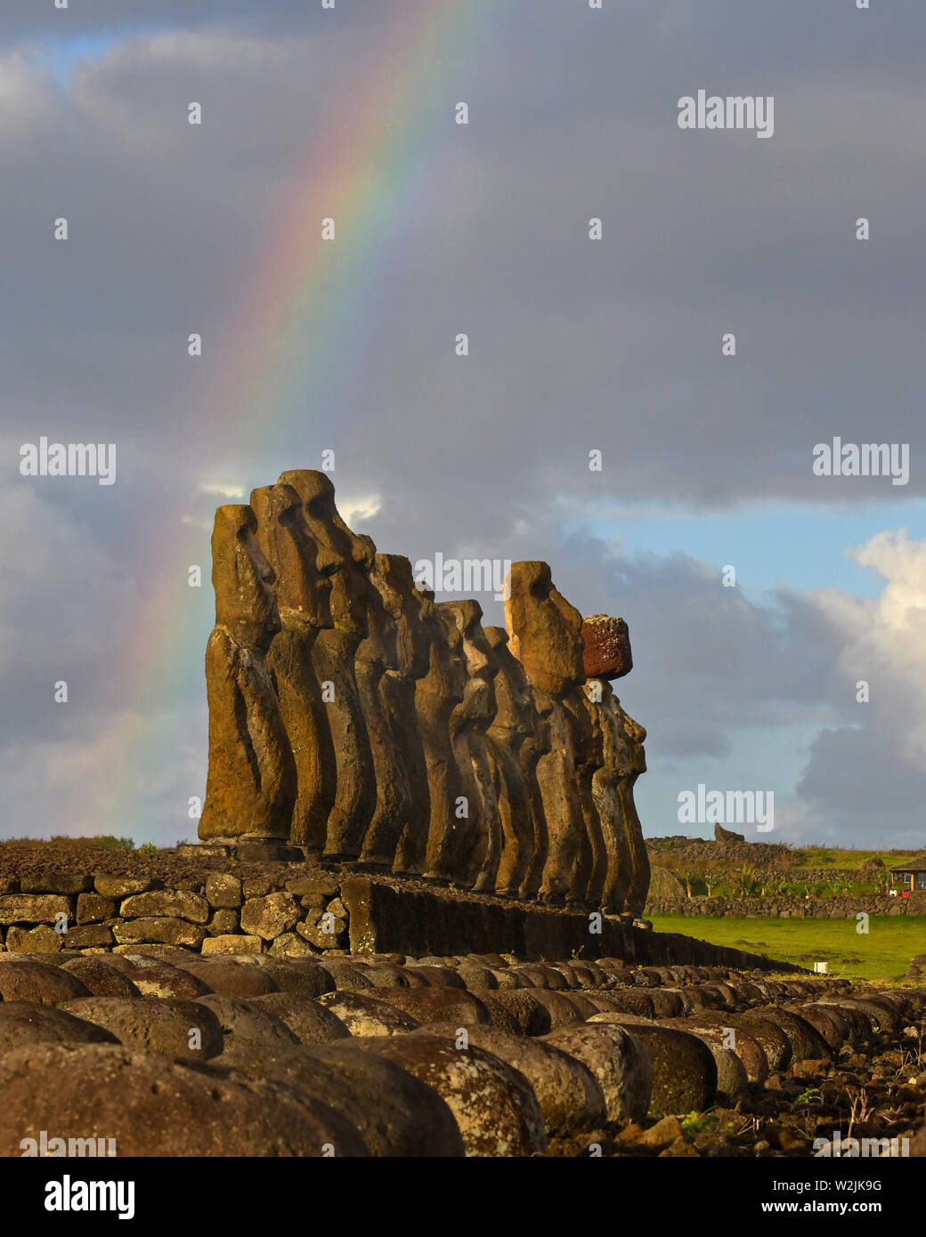 Moai Statuen auf der Osterinsel, Chile Stockfoto