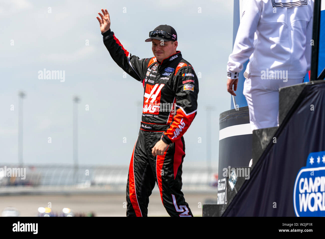 Joliet, IL, Vereinigte Staaten - 29. Juni 2019: Cole Custer XFinity Serie vor NASCAR Camping World 300 Rennen eingeführt wird. Stockfoto