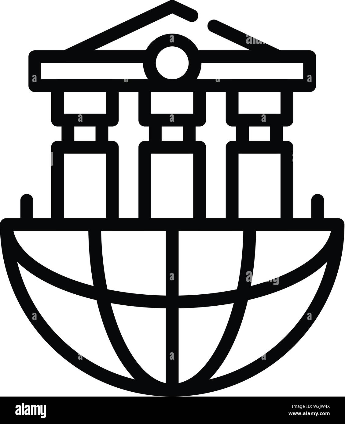 Globale Bank auf das Symbol "System", umriss Stil Stock Vektor