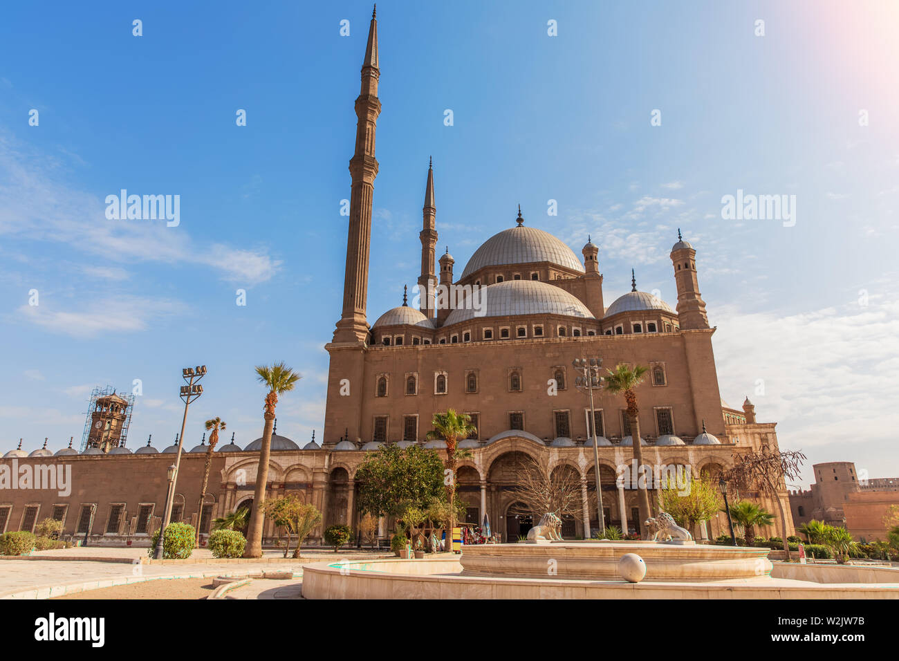 Alabaster Moschee in Kairo, schönen Tag anzeigen Stockfoto