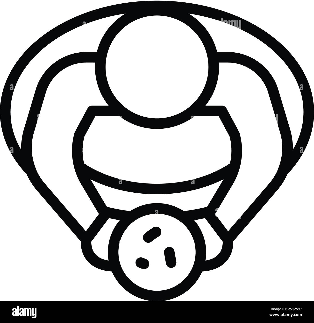 Man übergewicht Symbol, outline Style Stock Vektor