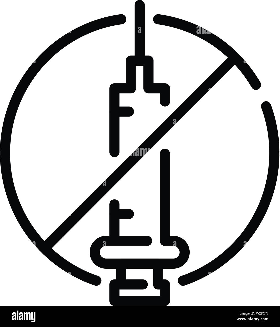 Keine Droge, Symbol, outline Style Stock Vektor