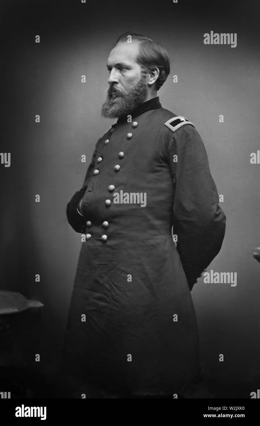 James A. Garfield (1831-81), 20. Präsident der Vereinigten Staaten, Kopf und Schultern Portrait als Allgemeine während des Amerikanischen Bürgerkrieges, Mathew B. Brady Brady - Handlich, Sammlung, 1860 Stockfoto
