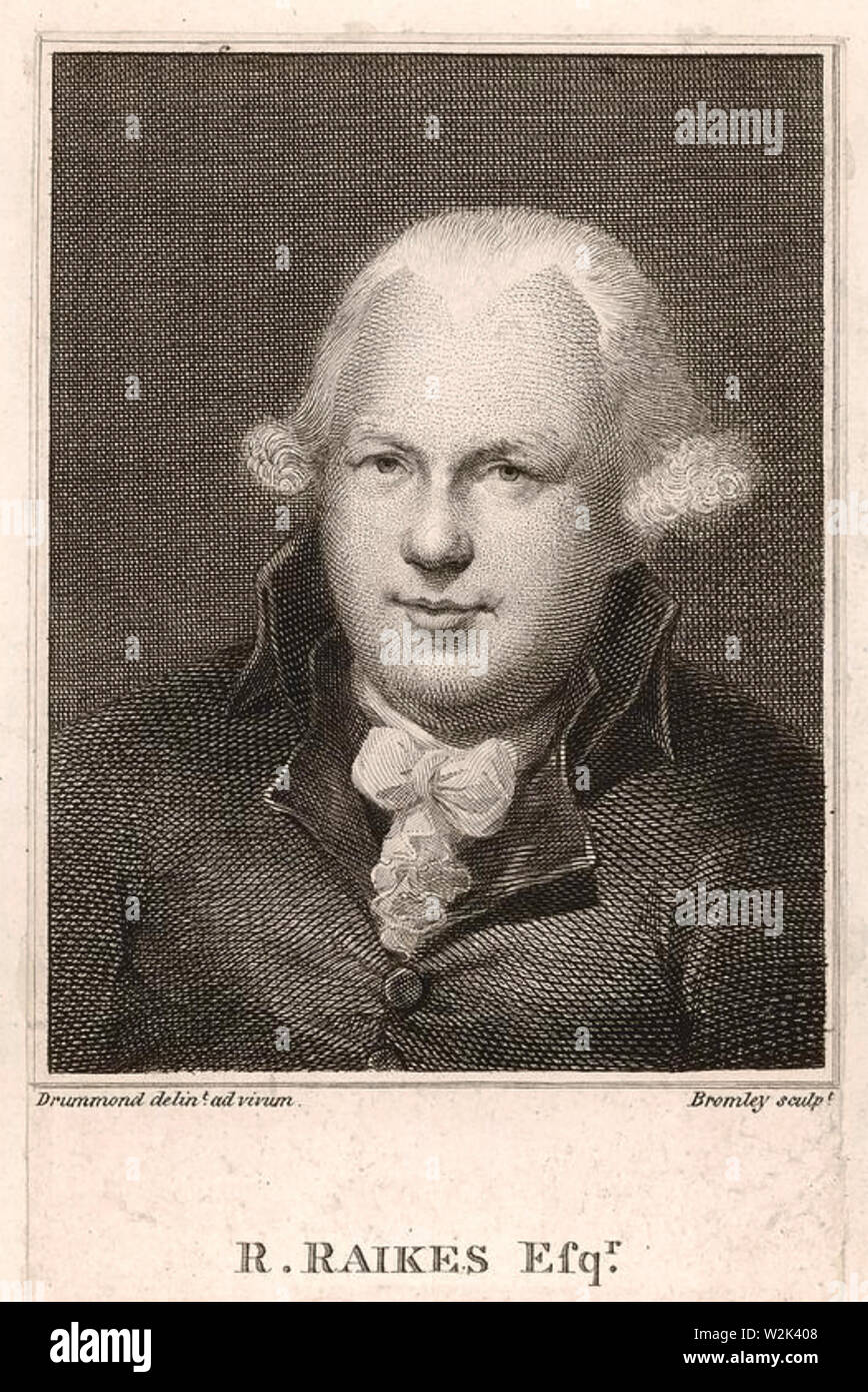 ROBERT RAIKES (1736-1811) Englische Philanthrop, die Sonntag Schulen gefördert Stockfoto