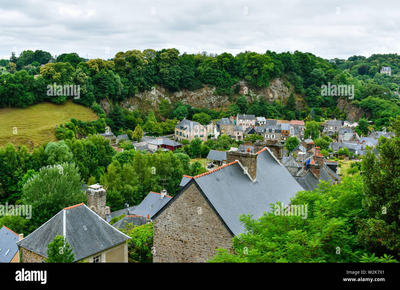 Fougères Altstadt Sehenswürdigkeiten. Bretagne Dorf Stockfoto