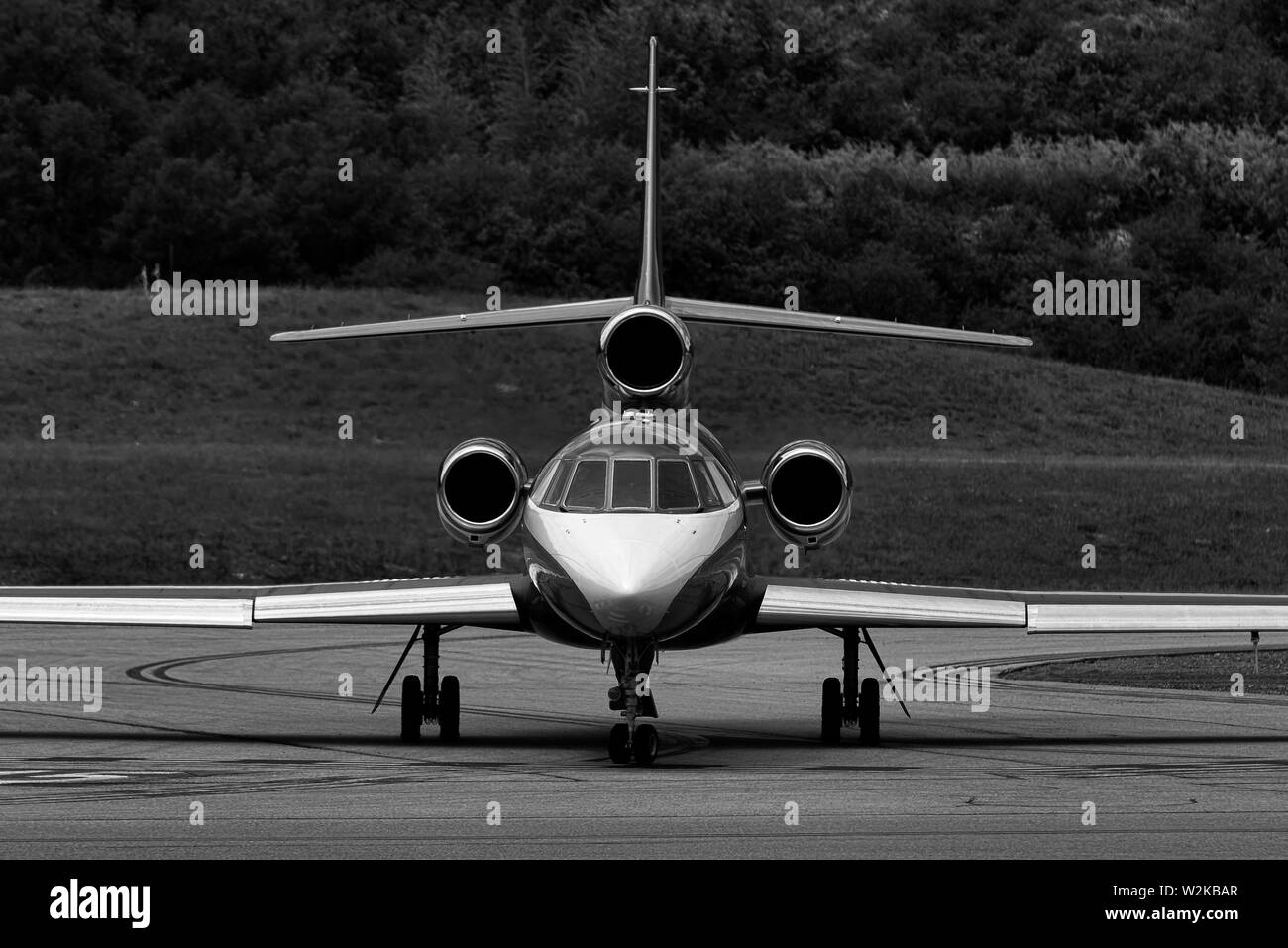 Dassault 900 gerade in Aspen/Pitkin County Airport gelandet Stockfoto