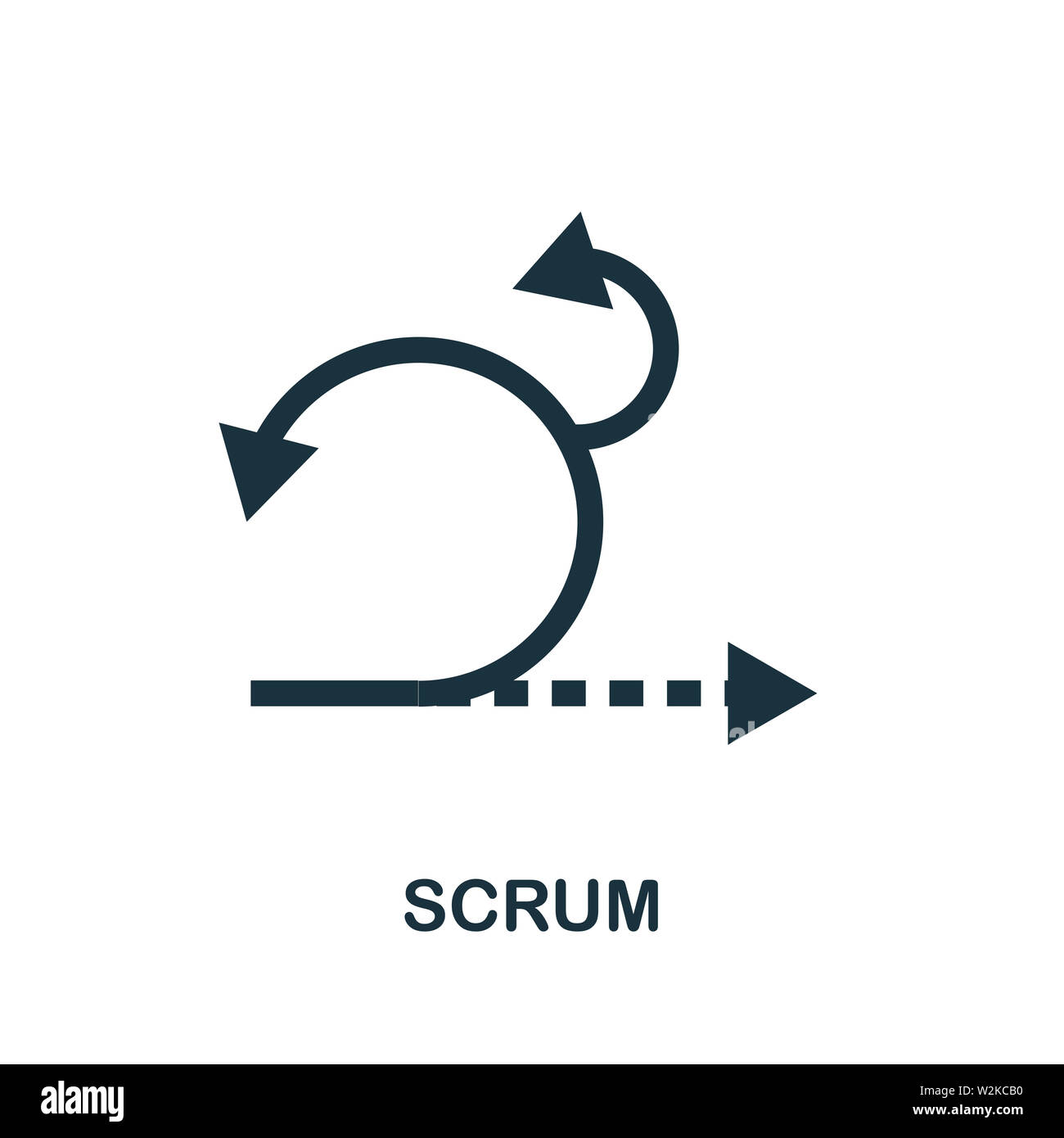 Scrum-Symbol. Kreatives Zeichen aus der agilen Icons Kollektion. Gefülltes flaches Scrum-Symbol für Computer und Handy Stockfoto